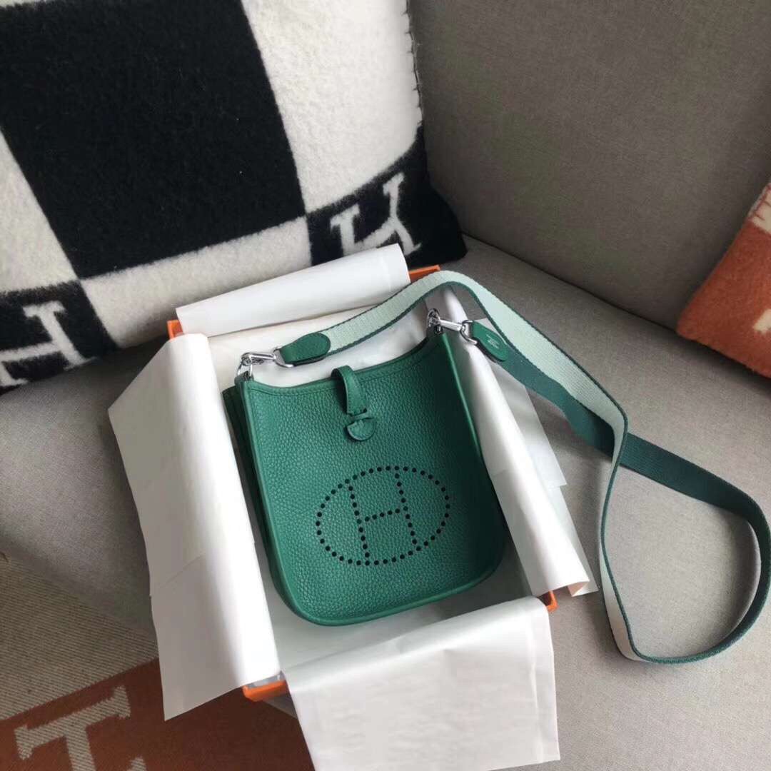 에르메스 미니 에블린16 베르트베르티고 은장 토고가죽